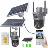 SOLÁRNA KAMERA GSM DVOJITÁ 4G IP SMART VONKAJŠIA OTOČNÁ HD 6MP ZOOM SIM