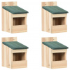 vidaXL Vtáčie búdky 4 ks 12x16x20 cm jedľové drevo - Béžová - 63961-18815