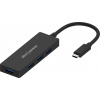 USB Hub AlzaPower FlatCore USB-C (M) na 4× USB-A 3.0 (F) čierny (APW-HCCF4A3B)