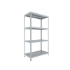 Skrutkovaný regál do skladu Biedrax 75 x 100 x 150 cm, svetlošedý, 4 police, nosnosť 150 kg na policu