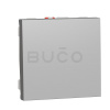 Schneider Electric Unica Tlačidlo 1/0, 2 moduly, Aluminium