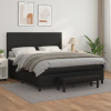 vidaXL Boxspring posteľ s matracom čierna 180x200 cm umelá koža - Čierna - 116752-194719