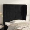 vidaXL Čelo postele so záhybmi čierne 83x23x118/128 cm zamat - Čierna - 102804-202924