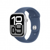 Apple Watch Series 10 46 mm strieborný hliník s denimovým športovým remienkom M/L MWWM3QC/A