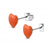 CITY STORM Náušnice srdiečka z ocele - oranžové + darčeková krabička zadarmo