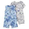 CARTERS CARTER'S Overal letný krátky rukáv Grey Ocean chlapec LBB 2ks NB/ veľ. 56