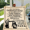 Prikrývka na posteľ - Migunica Migunica Mignica 200 x 150 cm Beige, čierna (Otcovu prikrývku pre môjho syna - vždy v tebe verím)