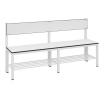 Lavica do šatne Basic, operadlo, sedadlo biele, š 1500 mm, botník