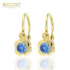 Zlaté detské náušnice Au585/000 14k s modrým kamienkom - Rozmer: 1.3