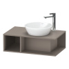 DURAVIT D-Neo závesná skrinka pod umývadlo na dosku Compact, 1 otvorená priehrada vľavo, 800 x 480 x 260 mm, bazalt matný, DE493804343