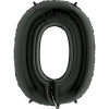 Nafukovací balónik číslo 0 čierny 102 cm extra veľký - Grabo