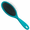 1 All Systems Oval Plastic Pin Brush - profesionálna, veľká kefa s kovovými kolíkmi pre psov a mačky, 25mm - tyrkysová