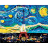 Maľovanie podľa čísel – Eiffelova veža podľa Vincenta van Gogha, 80 × 100 cm, napnuté plátno na rám 8596530056836
