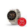 GARMIN fenix 8 - 43mm, AMOLED, Sapphire, Soft Gold Stainless Steel, Fog Gray Leather band 010-02903-40