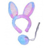 Súprava karneval trblietavý zajačik čelenka s chvostom