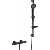 Hansa Prisma Sprchový set s termostatom, 3 prúdy, matná čierna 4813042133