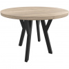MEBLINE Okrúhly stôl ENZO 90cm, rozkladací do 170cm dub sonoma čierne nohy