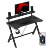 Čierny herný stôl Huzaro s RGB podsvietením HERO 1.9 RGB 120 CM, HERO 1.9 RGB BLACK SKL6