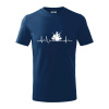 EKG bubeník - Tričko detské bavlnené - 134 cm/8 rokov ( Polnočná modrá )