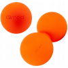 Hladká guľa QMed 12 cm x 6 cm oranžová + dvojitá guľa QMed 12 cm x 6 cm oranžová (Duoball Roller pre masáž + lakrosová guľa)