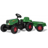 Rolly Toys Šliapací traktor Rolly Kid s vlečkou zelená