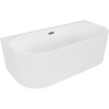 Mexen Sella voľne stojaca nástenná vaňa s ryhovaním 170 x 80 cm, biela matná, kovový prepad - 52711708000-95