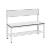 Lavica do šatne Basic, operadlo, sedadlo biele, š 1000 mm, botník