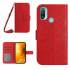 Peňaženkové kožené puzdro Skin Feel Sun Flower na Motorola Moto E20 / E30 / E40 - Červená