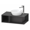 DURAVIT D-Neo závesná skrinka pod umývadlo na dosku Compact, 1 otvorená priehrada vľavo, 800 x 480 x 260 mm, grafit matný, DE493804949