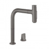 Hansgrohe M71 - Drezová batéria M7120-H200 v vyťahovacou spŕškou, 2-otvorová inštalácia, sBOX, kefovaný čierny chróm 73818340