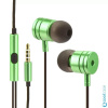 Handsfree sluchátka do uší Metal MI Stereo, 3,5mm jack, Green (Sluchátka do uší s měkkými koncovkami pro bezproblémový poslech hudby a hovory , zelená)