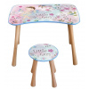 HOME ELEMENTS & POPCORN Detský stôl so stoličkou, Kvetinová víla