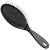 1 All Systems Oval Plastic Pin Brush - profesionálna, veľká kefa s kovovými kolíkmi pre psov a mačky, 25 mm - čierna