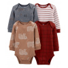 CARTER'S Body dl. rukáv Bear chlapec LBB 4ks NB /veľ.56
