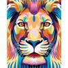 Maľovanie podľa čísel – Farebný lev s upreným pohľadom, 40 × 50 cm, napnuté plátno na rám 8596530059370