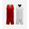 KIT DOUBLE IN MESH basketbalový set červená-biela XS