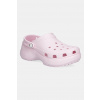 Šľapky Crocs Classic Platform Pearl Clog dámske, ružová farba, na platforme, 211231-6ZW