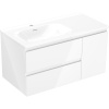 Mexen Orio kúpeľňová skrinka 90 cm s umývadlom Vela ľavým, 2S, 1D, biela lesk - 91A13-09047-3-BBFFF00-W23L00