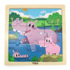 Drevené puzzle pre najmenších Viga 9 ks Hroch