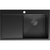 Mexen Exar oceľový kuchynský drez s 1 komorou a odkvapkávačom, pravý 780 x 480 mm, čierny - 6434781010P-70