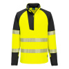 PORTWEST HI-VIS PW3 T172 / Pánska reflexná mikina s 1/4 zipsom - HV žltá/čierna L