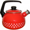 Čajník červený, bodky 20cm 2lt