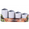 Emocio adventné stupne 4ks 50 mm Drápané strieborné sviečky