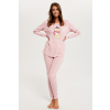 Italian Fashion Dámske bavlnené pyžamo s medvedíkom Italian Fashion Baula ružové, Veľkosť XL, Farba ružová