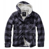 Brandit Lumberjacket bunda s kapucňou, čierno-šedá - XXL