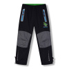 Chlapčenské šusťákové nohavice, zateplené - KUGO DK8232, čierna / tyrkysové zipsy Farba: Čierná, Veľkosť: 104