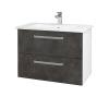 Dreja Umývadlová skrinka GIO SZZ2 80 - N01 Biela lesk / Úchytka T01 / D16 Tmavý betón