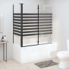vidaXL Pruhovaná vaňová zástena 120x68x130 cm, tvrdené sklo - Čierna - 16521-158124