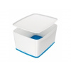 Leitz Box úložný s vekom MyBox, veľkosť L biela/modrá