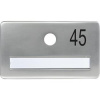 SOLIDO dveřní jmenovka bez kukátka, otvor o 14, hliník sříbrný elox,gravír. č.45